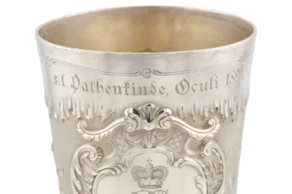 Silber Patenbecher mit Königskrone von Sy u. Wagner 1893 – Bild 2