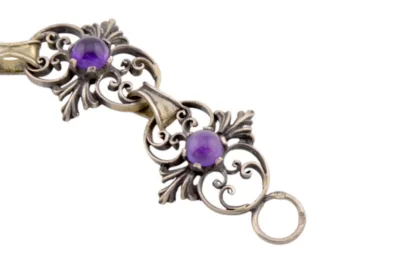 Ornamentales Silber und Amethysten Schmuckset mit Kreuz00, – Bild 10