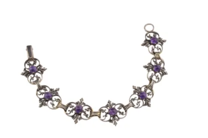 Ornamentales Silber und Amethysten Schmuckset mit Kreuz00, – Bild 7