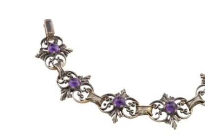 Ornamentales Silber und Amethysten Schmuckset mit Kreuz00, – Bild 8
