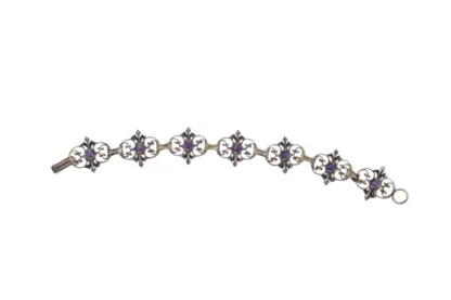 Ornamentales Silber und Amethysten Schmuckset mit Kreuz00, – Bild 9