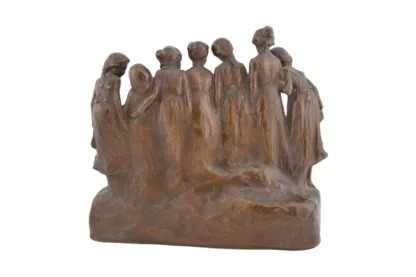 Sieben Mädchen in einer Reihe Bronze von Rudolf Marschall um 1900 – Bild 8