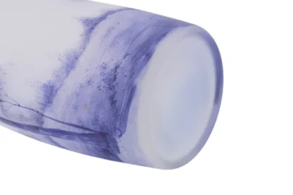 Blau Weisse Art Nouveau Vase mit Birkenhain Glasbemalung – Bild 7