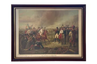 Farblithographie der Siegesmeldung nach der Schlacht bei Leipzig Johann Peter Krafft