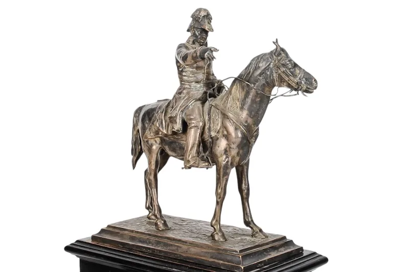 Versilberte Statuette Feldmarschall Radetzky auf Holzsockel 6 Versilberte Statuette Feldmarschall Radetzky auf Holzsockel – Bild 6