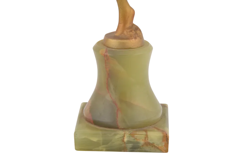 Art Deco Bronzetänzerin auf grünem Steinsockel Josef Lorenzl 7 Art Deco Bronzetänzerin auf grünem Steinsockel Josef Lorenzl – Bild 7