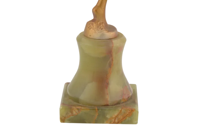 Art Deco Bronzetänzerin auf grünem Steinsockel Josef Lorenzl 8 Art Deco Bronzetänzerin auf grünem Steinsockel Josef Lorenzl – Bild 8