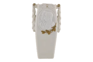 Biskuitporzellan Vase mit Kaiser Franz Josef und Kaiser Wilhelm