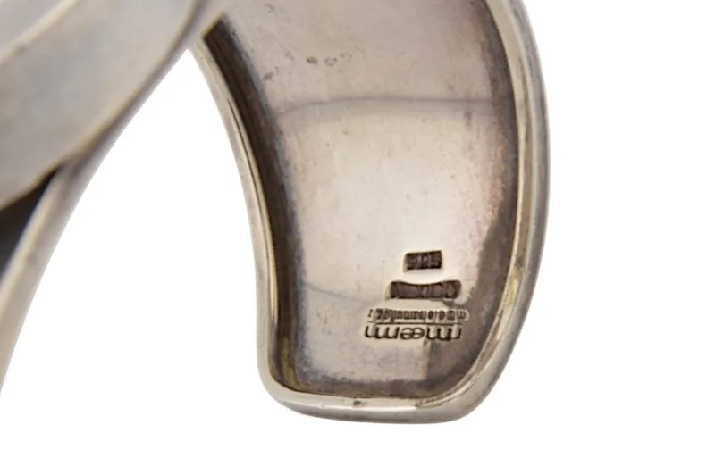 Silber Design Armreif mit zwei Steinen von Maria Elena Munoz Taxco Mexiko 7 Silber Design Armreif mit zwei Steinen von Maria Elena Munoz Taxco Mexiko – Bild 7