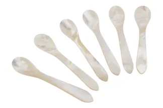 Set 6 Kaviarlöffel aus Perlmutt