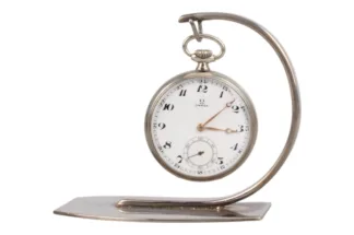 Omega Taschenuhr mit Stahlgehäuse