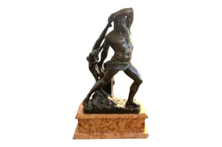 Bronzefigur Hercules und Lichas nach Antonio Canova um 1900