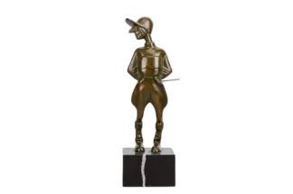 Bronzefigur Roland Paris Jockey mit Reitgerte