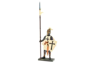 Lineol Duscha Kreuzritter zu Fuss mit Banner, Knight
