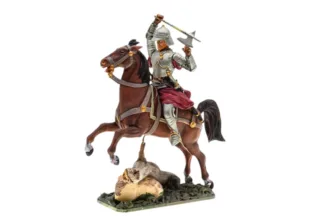 Ritter zu Pferd im Angriff, Crusader on horseback