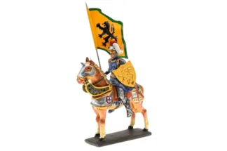 Lineol Duscha Ritter zu Pferd mit Löwen Banner, Crusader on horseback