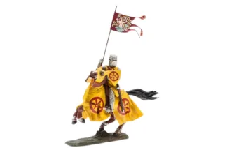 Lineol Duscha Ritter zu Pferd mit Meerjungfrauen Banner, Crusader on horseback