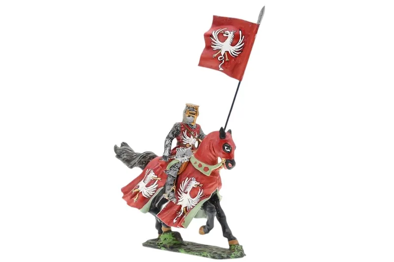 Lineol/Duscha Ritter zu Pferd mit Drachen Banner Knight on Horse 2 Lineol/Duscha Ritter zu Pferd mit Drachen Banner Knight on Horse – Bild 2