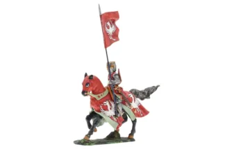 Lineol/Duscha Ritter zu Pferd mit Drachen Banner Knight on Horse