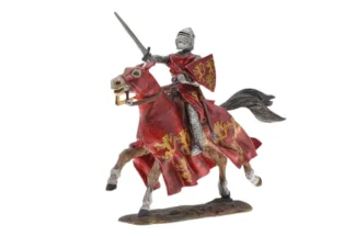 Lineol/Duscha Ritter zu Pferd mit Schwert im Angriff Knight on Horse