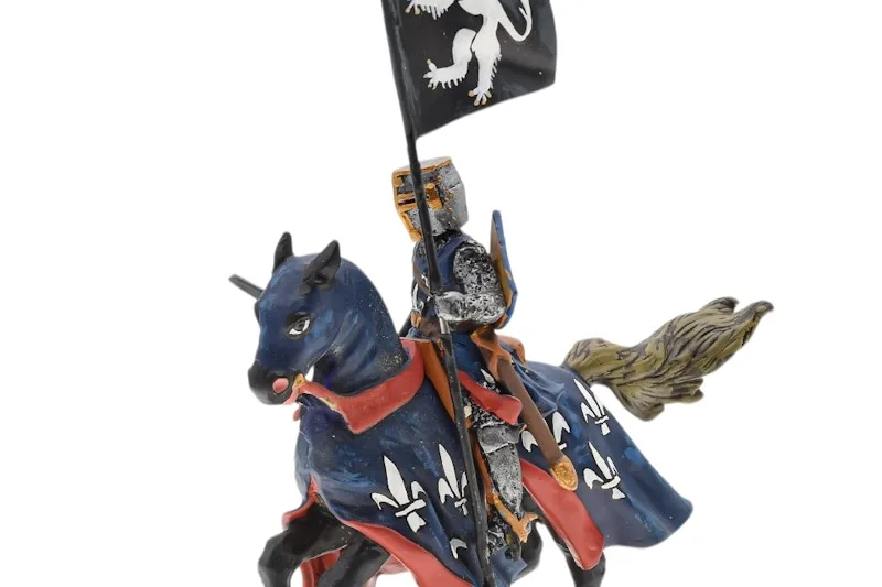 Lineol/Duscha Ritter zu Pferd mit Löwen Banner Knight on Horse 5 Lineol/Duscha Ritter zu Pferd mit Löwen Banner Knight on Horse – Bild 5