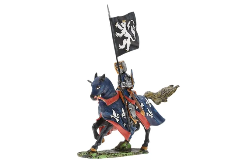Lineol/Duscha Ritter zu Pferd mit Löwen Banner Knight on Horse 1 Lineol/Duscha Ritter zu Pferd mit Löwen Banner Knight on Horse