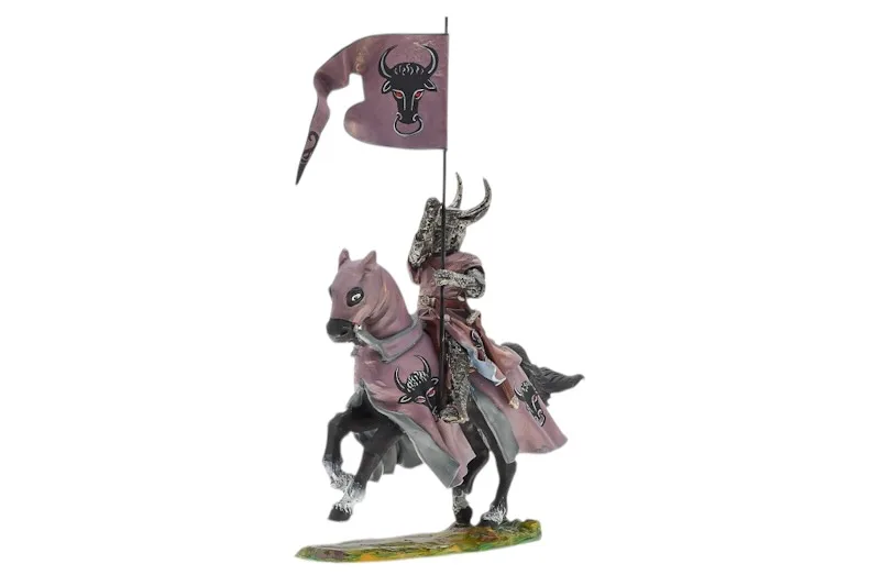 Lineol/Duscha Ritter zu Pferd mit Büffel Banner Knight on Horse 1 Lineol/Duscha Ritter zu Pferd mit Büffel Banner Knight on Horse
