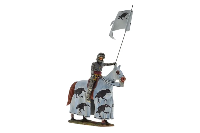 Lineol/Duscha Ritter zu Pferd mit Krähen Banner Knight on Horse 2 Lineol/Duscha Ritter zu Pferd mit Krähen Banner Knight on Horse – Bild 2