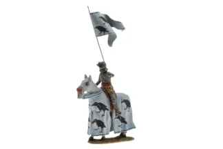 Lineol/Duscha Ritter zu Pferd mit Krähen Banner Knight on Horse