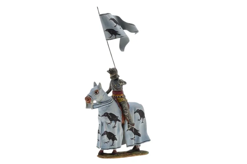 Lineol/Duscha Ritter zu Pferd mit Krähen Banner Knight on Horse 1 Lineol/Duscha Ritter zu Pferd mit Krähen Banner Knight on Horse