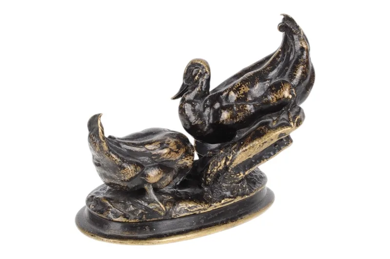 Auguste-Nicolas Cain Bronzefigur Entenpaar mit Frosch 8 Auguste-Nicolas Cain Bronzefigur Entenpaar mit Frosch – Bild 8