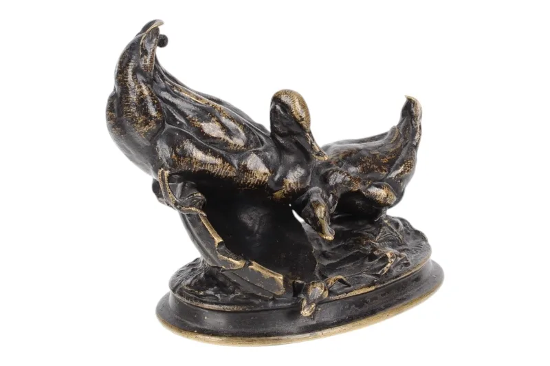 Auguste-Nicolas Cain Bronzefigur Entenpaar mit Frosch 5 Auguste-Nicolas Cain Bronzefigur Entenpaar mit Frosch – Bild 5