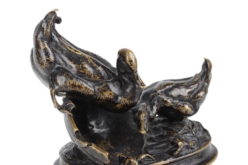 Auguste-Nicolas Cain Bronzefigur Entenpaar mit Frosch 4 Auguste-Nicolas Cain Bronzefigur Entenpaar mit Frosch – Bild 4