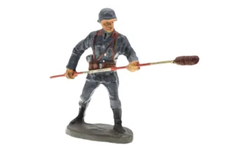 Elastolin Soldat Luftwaffen Flak mit Ladestock