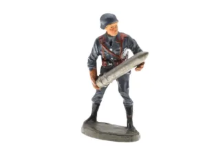 Elastolin Soldat Luftwaffen Flak mit Granate