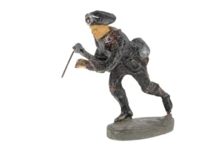 Elastolin Panzer Soldat laufend mit Maschinengewehr