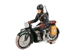 Elastolin Soldat am Motorrad Kradmelder