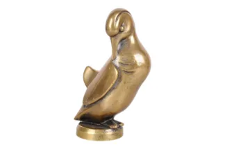 Mandarin-Ente Messingskulptur von Georges H Laurent