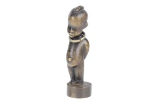 Messingfigur kleines afrikanisches Kind Hagenauer 1950er