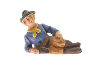 Massefigur Cowgirl Calamity Jane liegend