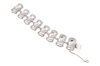 Massives brutalistisches Designer Silberarmband von Relo