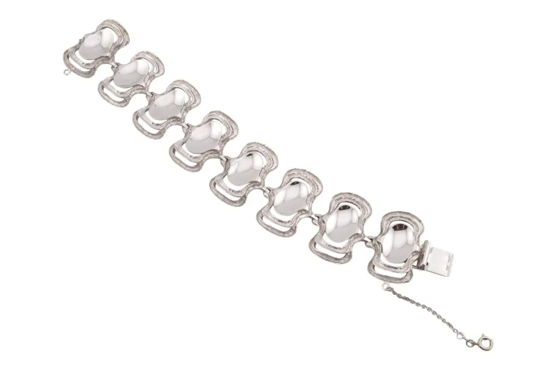 Massives brutalistisches Designer Silberarmband von Relo 1 Massives brutalistisches Designer Silberarmband von Relo