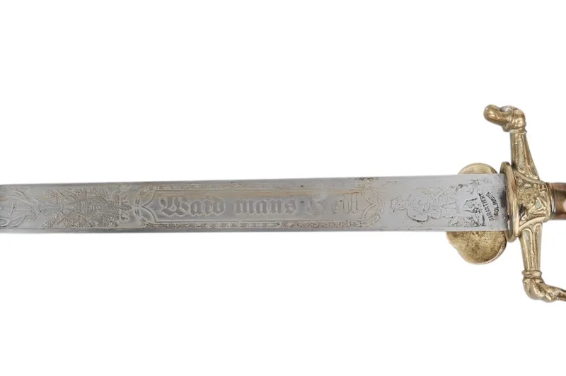 Hirschfänger mit geätzter Klinge Jagddolch Hunting Dagger Solingen 10 Hirschfänger mit geätzter Klinge Jagddolch Hunting Dagger Solingen – Bild 10