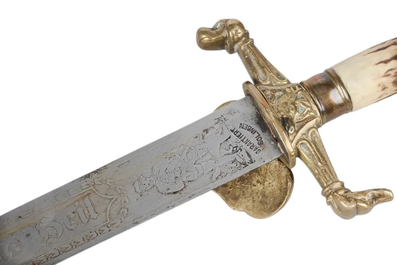 Hirschfänger mit geätzter Klinge Jagddolch Hunting Dagger Solingen 11 Hirschfänger mit geätzter Klinge Jagddolch Hunting Dagger Solingen – Bild 11