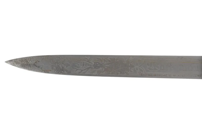 Hirschfänger mit geätzter Klinge Jagddolch Hunting Dagger Solingen 7 Hirschfänger mit geätzter Klinge Jagddolch Hunting Dagger Solingen – Bild 7