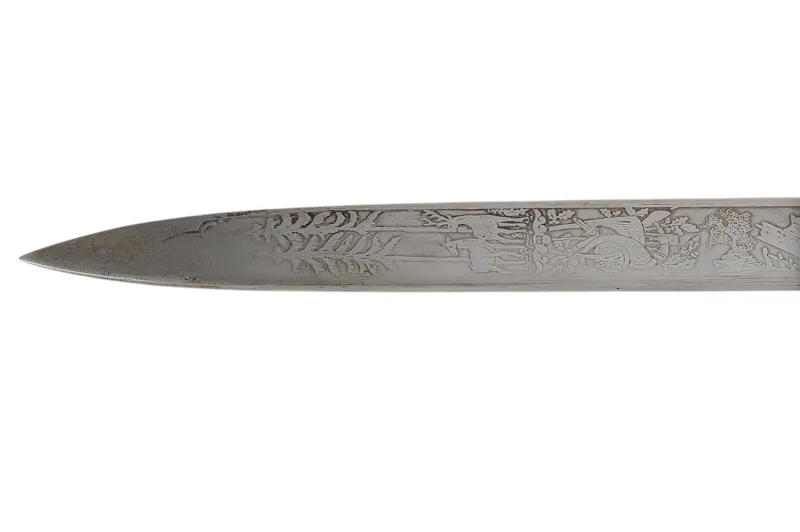 Hirschfänger mit geätzter Klinge Jagddolch Hunting Dagger Solingen 9 Hirschfänger mit geätzter Klinge Jagddolch Hunting Dagger Solingen – Bild 9