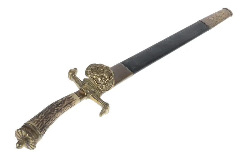 Hirschfänger mit geätzter Klinge Jagddolch Hunting Dagger Solingen 4 Hirschfänger mit geätzter Klinge Jagddolch Hunting Dagger Solingen – Bild 4