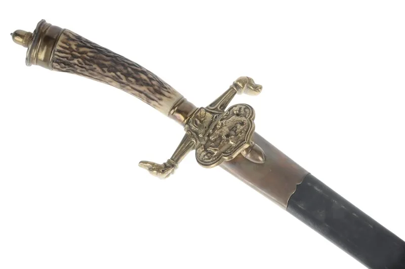 Hirschfänger mit geätzter Klinge Jagddolch Hunting Dagger Solingen 3 Hirschfänger mit geätzter Klinge Jagddolch Hunting Dagger Solingen – Bild 3