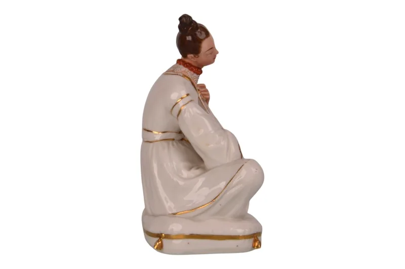 Sitzende Mandoline Spielerin Porzellanfigur von Jacob Petit um 1840 3 Sitzende Mandoline Spielerin Porzellanfigur von Jacob Petit um 1840 – Bild 3