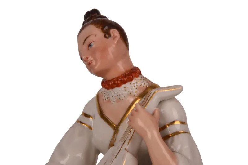 Sitzende Mandoline Spielerin Porzellanfigur von Jacob Petit um 1840 6 Sitzende Mandoline Spielerin Porzellanfigur von Jacob Petit um 1840 – Bild 6